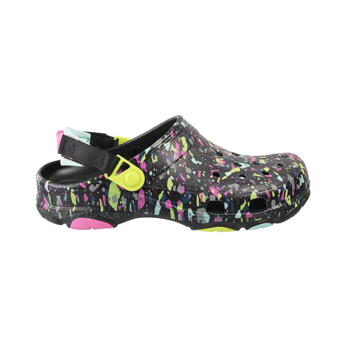 black multi color crocs