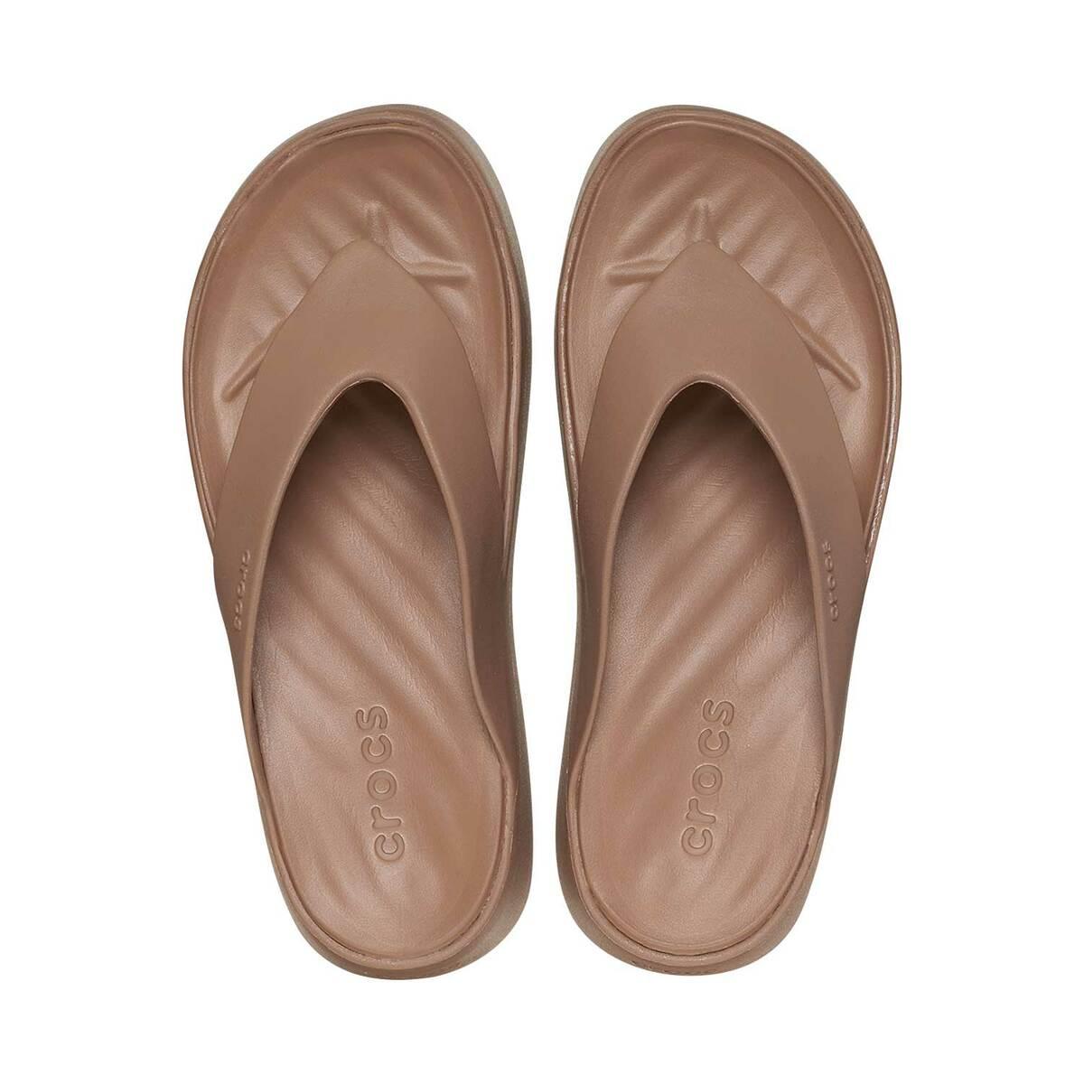 Crocs leather flip flops hotsell