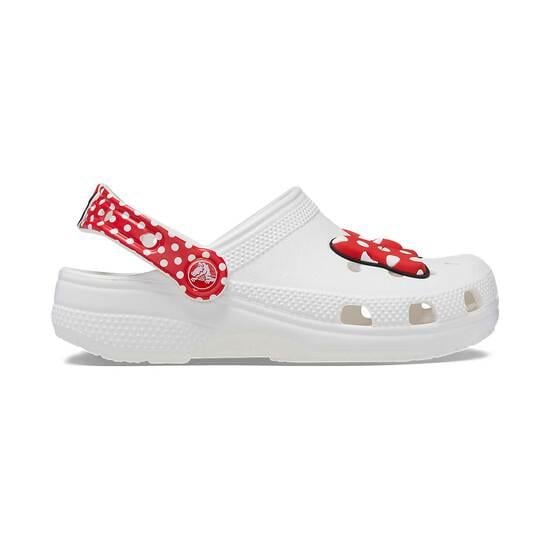 Kids-Girls White-Red Casual Clogs