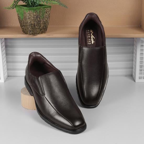 Men Brown Formal Slip Ons