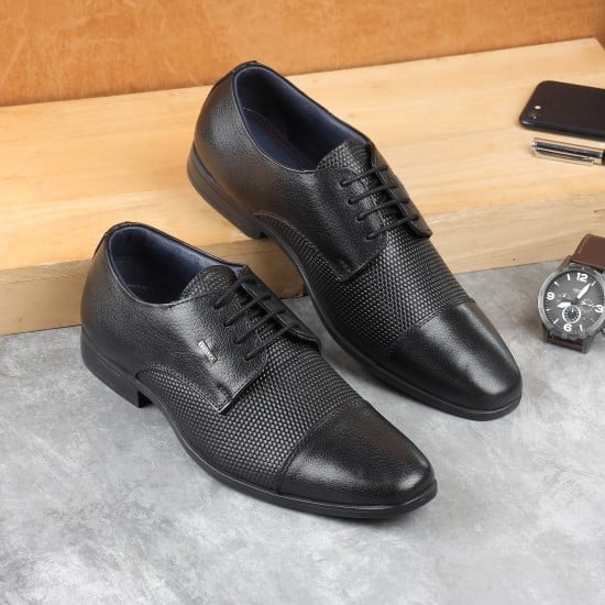 Men Black Formal Oxford