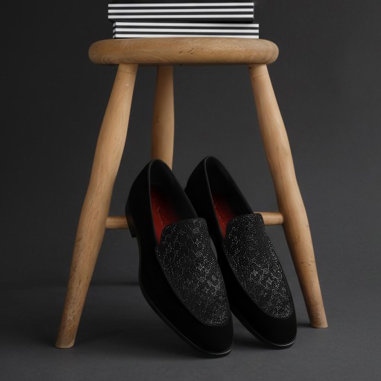 Men Black Party Moccasin