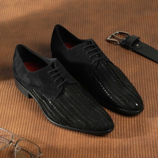 Men Black Party Lace Up