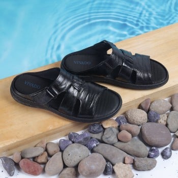 Vivado Men Black Casual Slippers(SKU: 14-1231-11-43)
