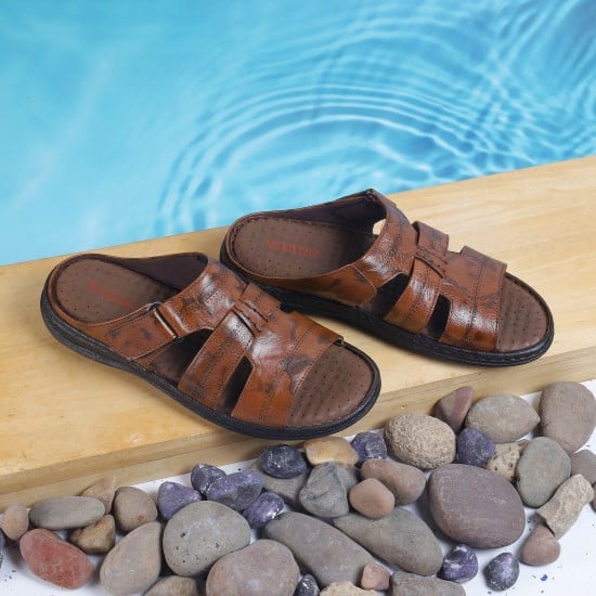 Men Tan Casual Slippers