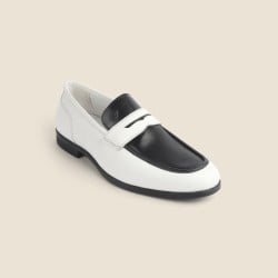 Men White-black Formal Moccasin