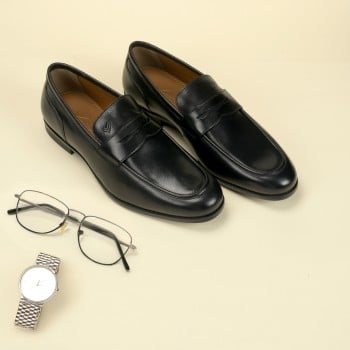 Davinchi Men Black Formal Moccasin(SKU: 14-1250-11-40)