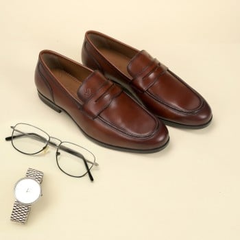 Davinchi Men Tan Formal Moccasin(SKU: 14-1250-23-40)