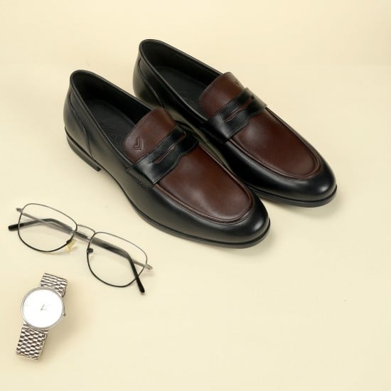 Men Black-multi Formal Moccasin