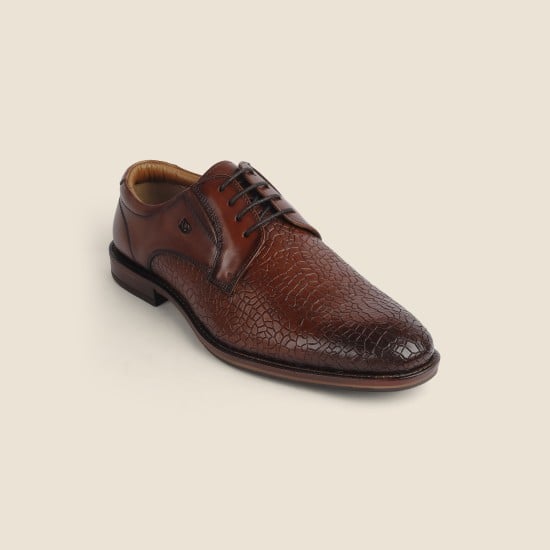 Men Tan Formal Lace Up