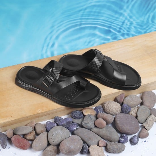 Men Black Casual Slippers