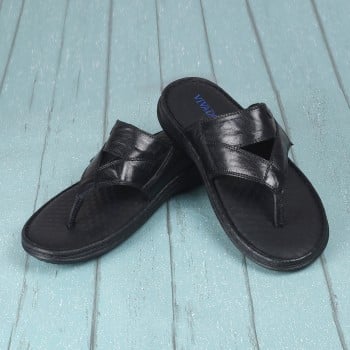 Vivado Men Black Casual Slippers(SKU: 14-1256-11-40)