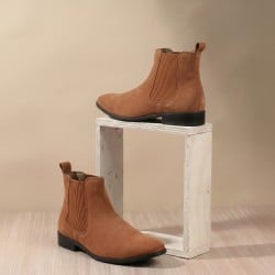 Men Tan-suede Formal Boots
