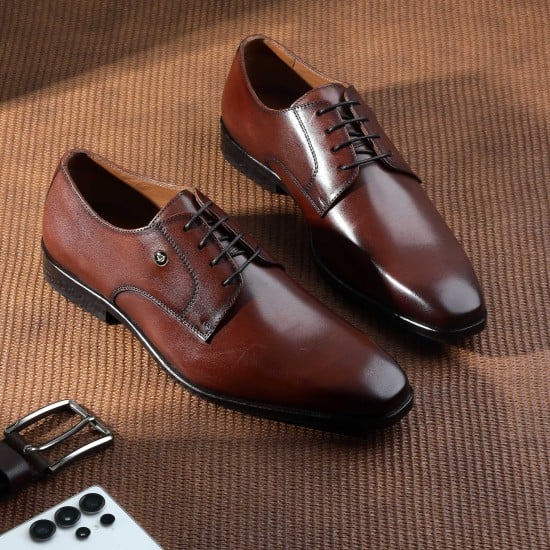 Men Tan Formal Lace Up