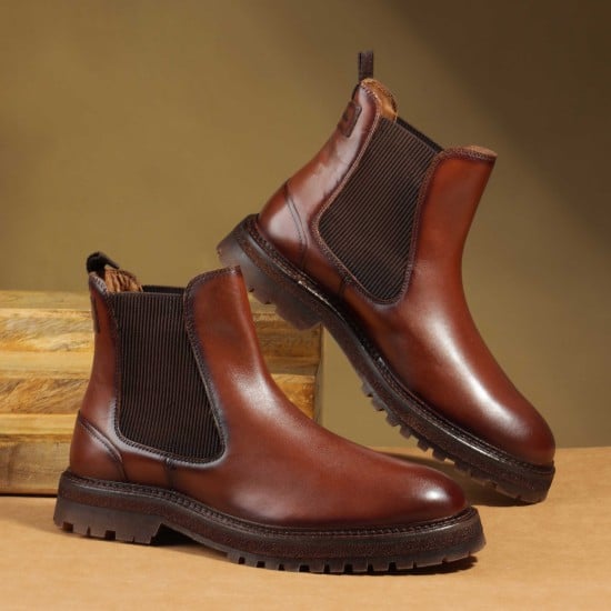 Men Tan Casual Boots