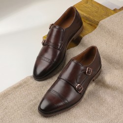 Men Brown Formal Monk