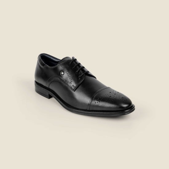 Men Black Formal Oxford