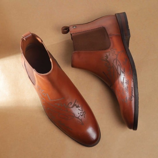 Men Tan Party Boots