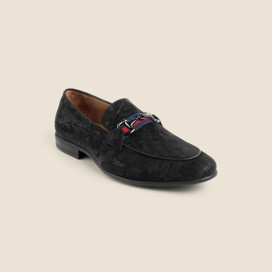 Men Black-multi Formal Moccasin