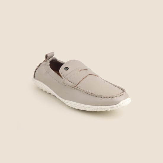 Men Beige Casual Loafers