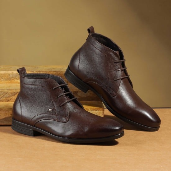Men Coffee Formal Boots