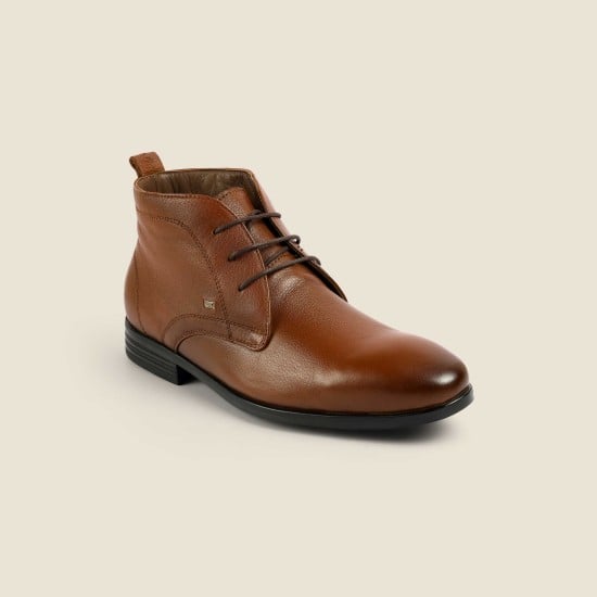 Men Tan Formal Boots
