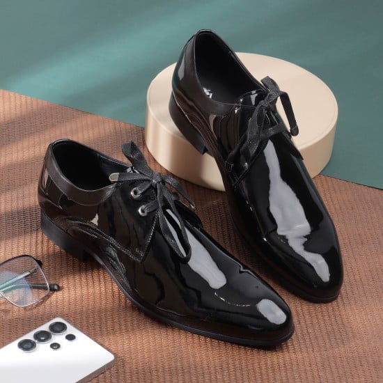 Men Black Party Lace Up