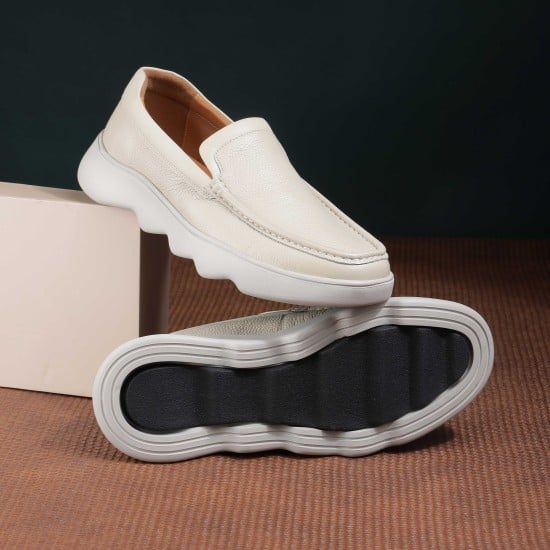 Men Beige Casual Loafers