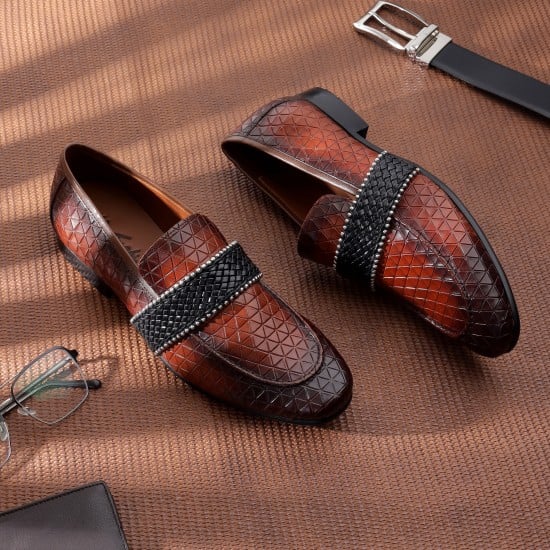 Men Tan Party Moccasin