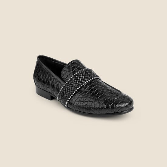 Men Black Party Moccasin