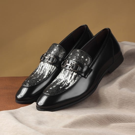 Men Black Party Moccasin