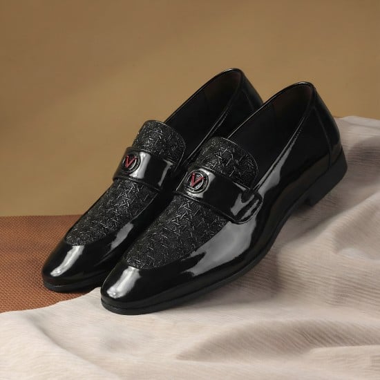 Men Black Party Moccasin