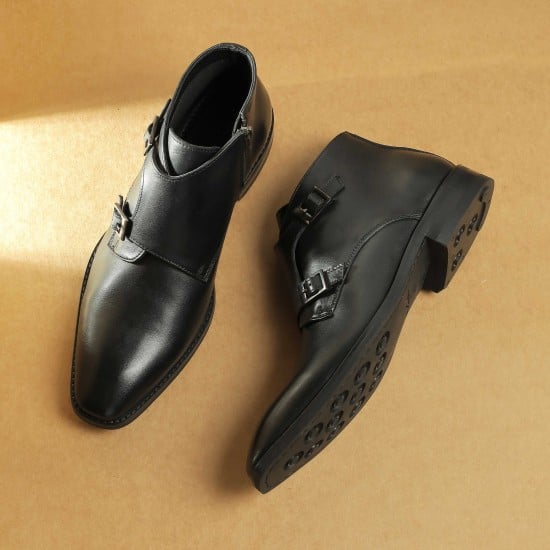 Men Black Formal Monk