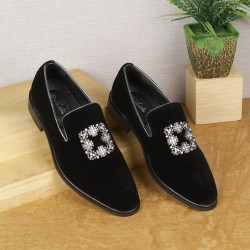 Men Black Party Moccasin
