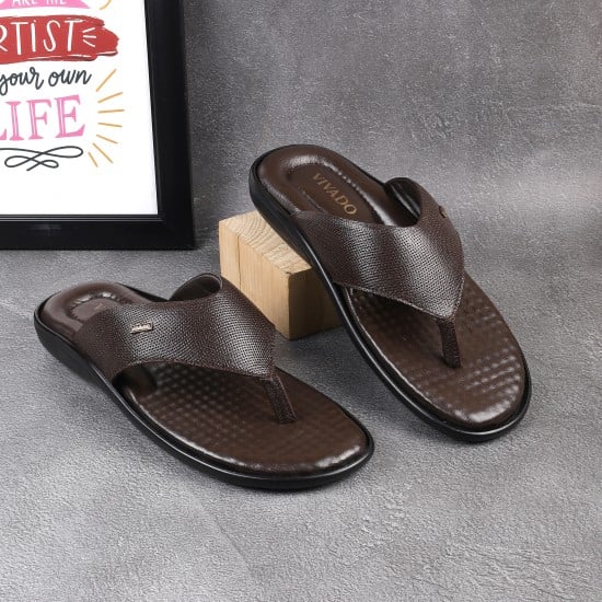 Men Brown Casual Slippers