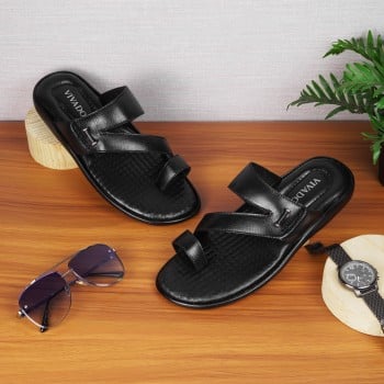 Vivado Men Black Casual Slippers(SKU: 14-868-11-40)