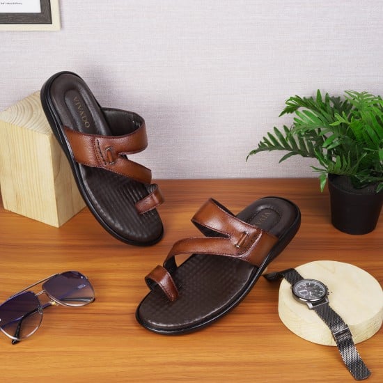 Men Tan Casual Slippers