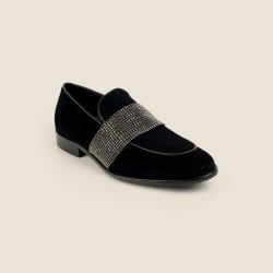 Men Black Party Moccasin
