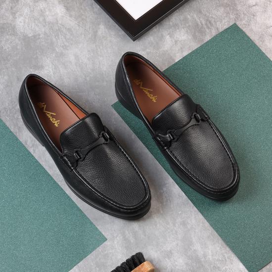 Men Black Formal Slip-Ons