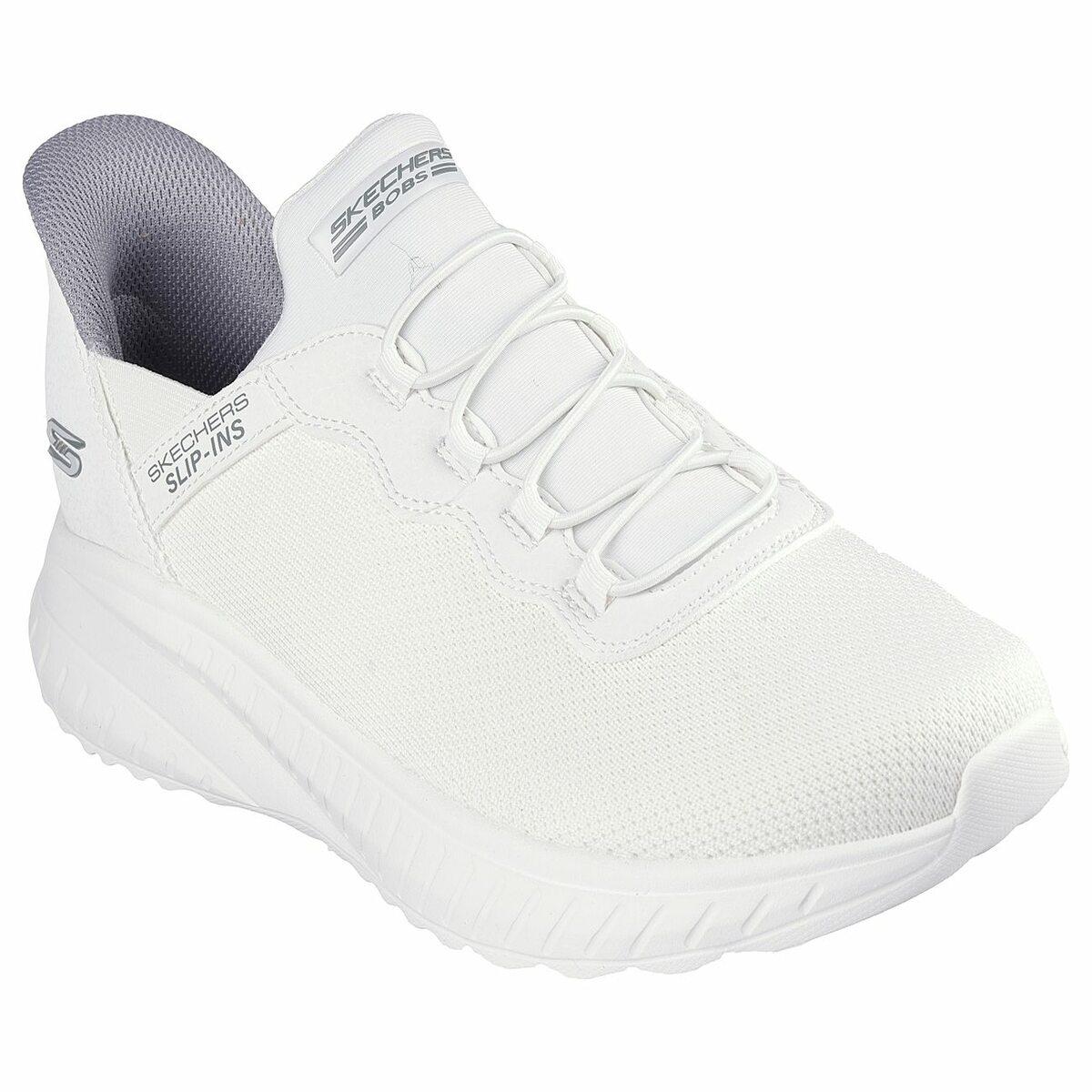 Slip on skechers white online