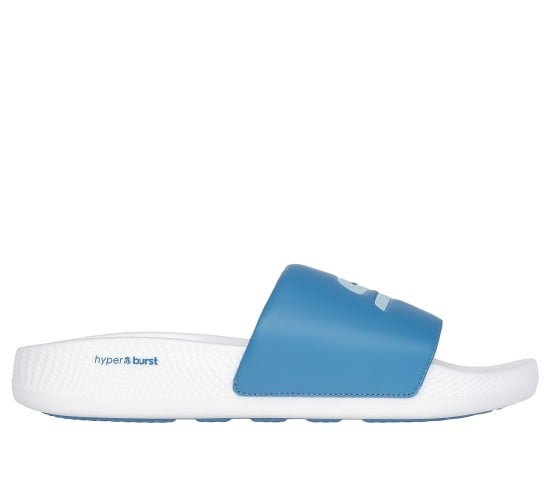Men White-Blue Casual Slippers