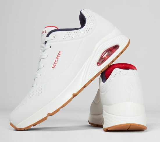 Men White-red Sports Sneakers