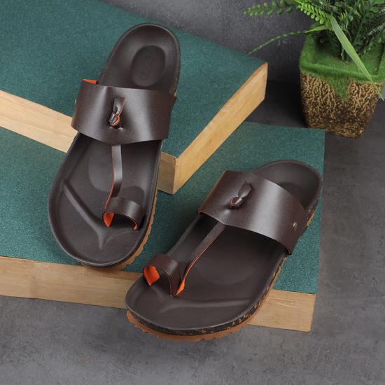 Men Brown Casual Slippers