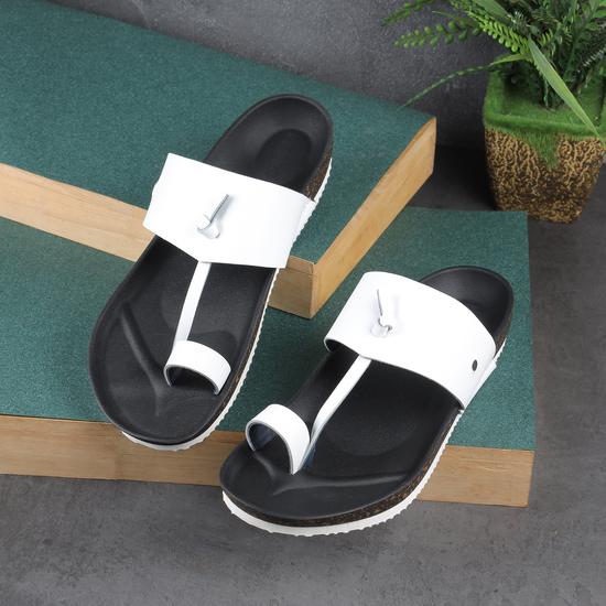 Men White Casual Slippers