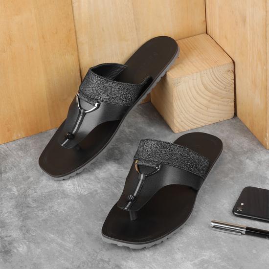 Men Black Casual Slippers