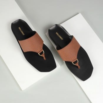 Walkway Men Tan Casual Slippers(SKU: 16-1035-23-40)