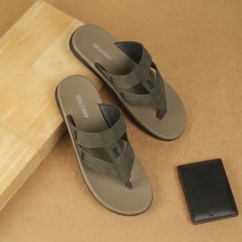 Walkway Men Olive Casual Slippers(SKU: 16-1036-49-40)