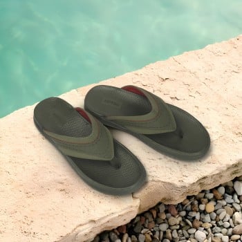 Metro Men Olive Casual Slippers(SKU: 16-1038-49-40)