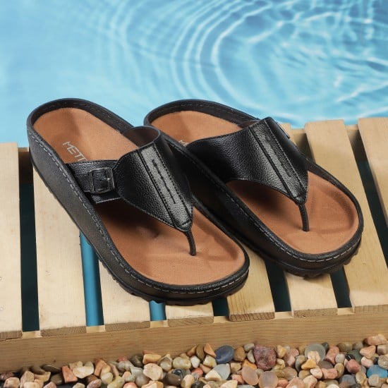 Men Black Casual Slippers