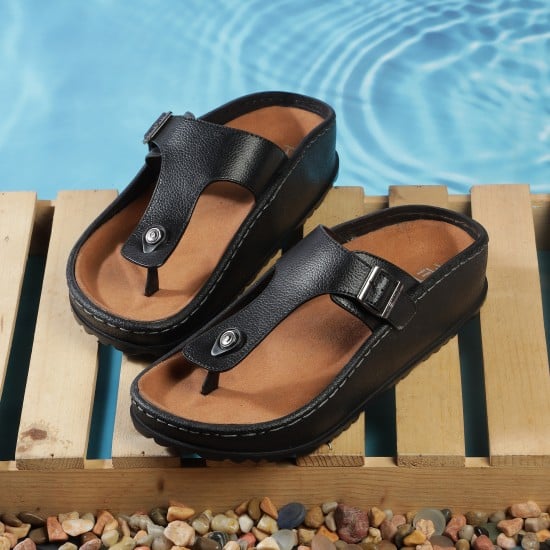 Men Black Casual Slippers